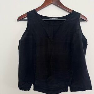 Chic Black Sleeveless Silk Tank Top